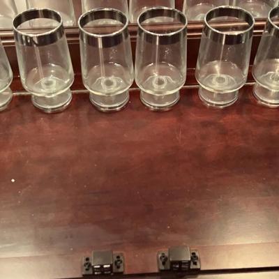 Silver Rimmed Footed Glassware