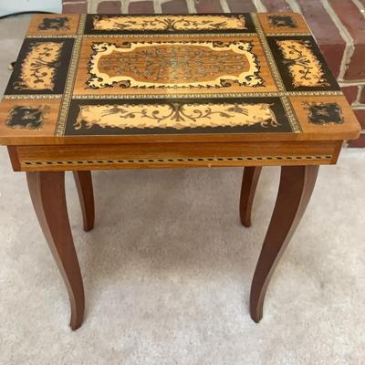 Handmade Italian Inlaid Music Table Box