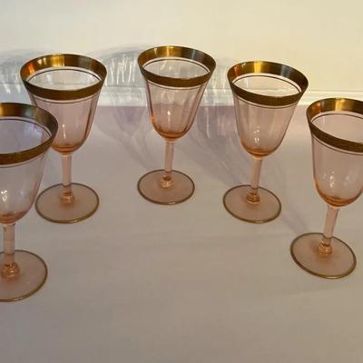 Gorgeous Vintage Pink Wine Glasses
