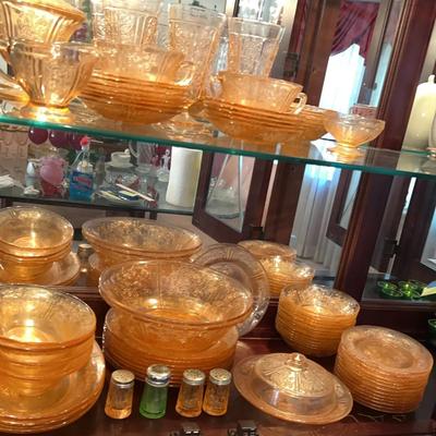 Large Collection Of Pink Depression Glassware