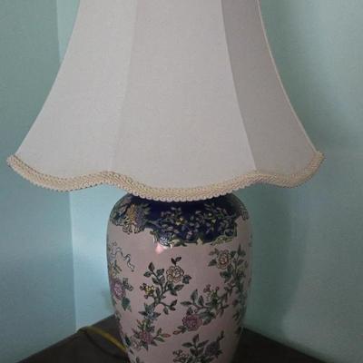 Floral Ceramic Lamp With Shade
