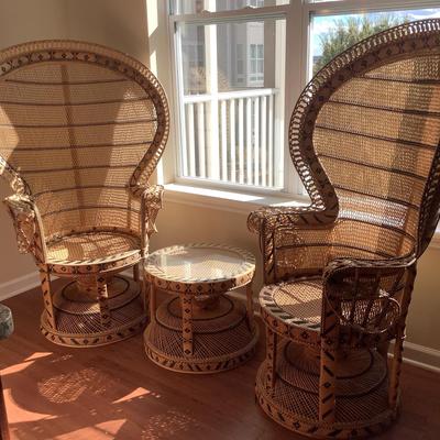 High Backed Wicker Set (3 Pieces)