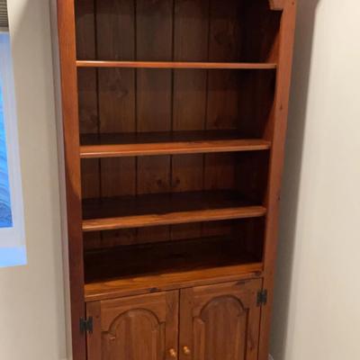 Wooden Bookshelf With Cabinet