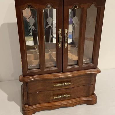Small Wooden Jewelry Cabinet