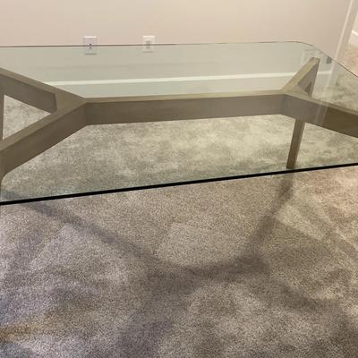 Large Glass Topped Dining Table