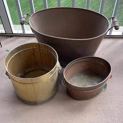 Trio Of Copper Planters