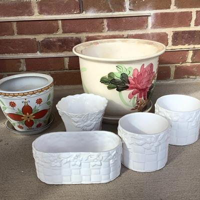 Collection Of Ceramic Planters (6 Pieces)