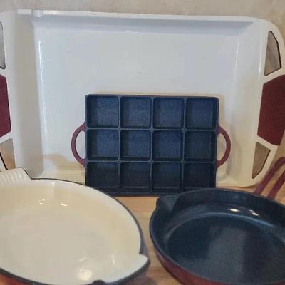 Red Enameled Cast Iron Featuring Wolf Gang Puck