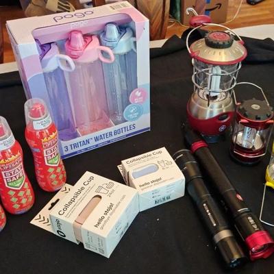 Flashlights, Lanterns, Water bottles,