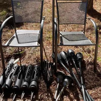 2 Outdoor chairs, Landscape Lighting