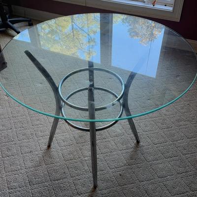 Glass Top Crome Based Table 36”