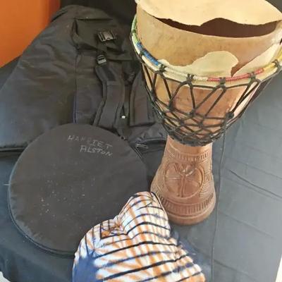 Djembe Drum With Cover And Travel Bag