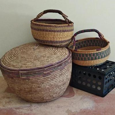 Group of Three Bolga baskets