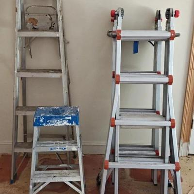 Two Little Giants Ladder Systems And Two Additional Ladders Four Different Ones