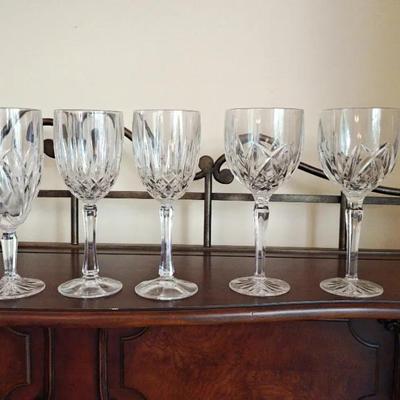 5 Waterford Crystal Stem Glasses Marquis With 8 Other Crystal Glasses
