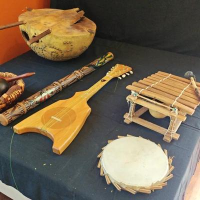 African Lyre or Kissar/Krar,  Tahitian Ukulele with Other Instruments