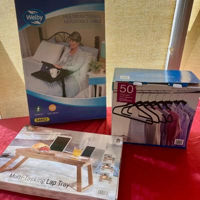 Lap Trays and 50 Velvet Hangers