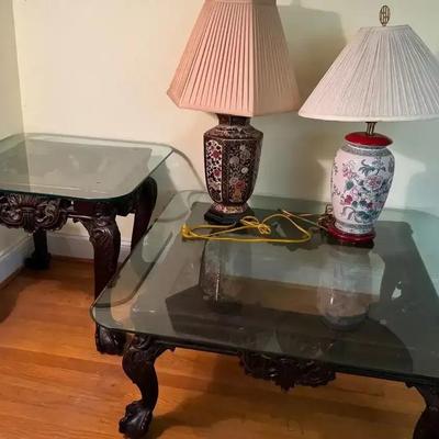 Coffee Tables And Two Lamps