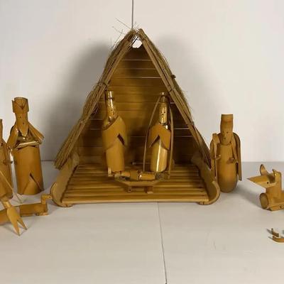 Indonesian Bamboo Nativity Set - (Few Broken Pieces)