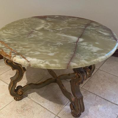 Palladio Marble Top Italian Round Table – Diameter 28 1/2” x 17” Tall