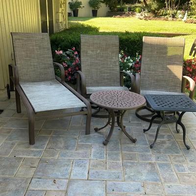 Outdoor Patio Set – Lounge Chair, 2 Chairs and 2 Tables