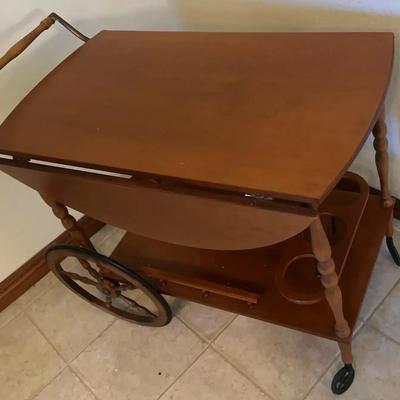 Drop-Leaf Tea Cart with Cookware Collection