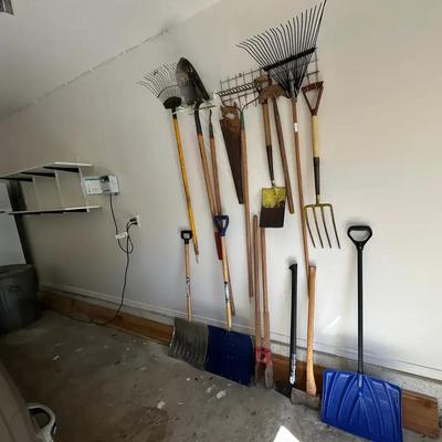 Hand Tool Lot – Shovels, Rakes, Axes & More