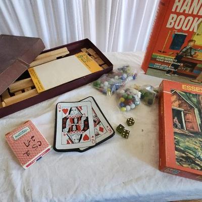 Vintage Games - Scrabble, Puzzle, Cards, Marbles & Dice