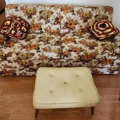 Vintage Couch And Ottoman
