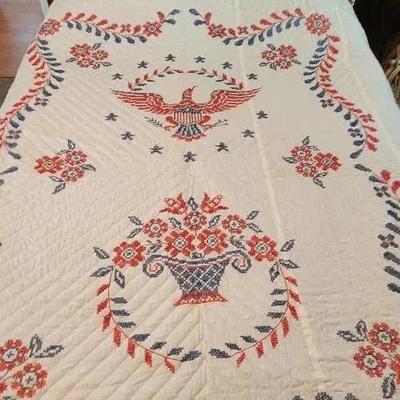 Eagle Quilt Red White & Blue