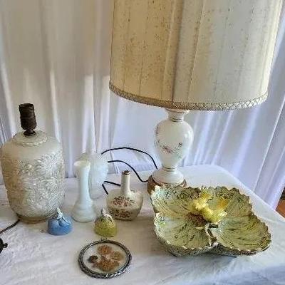 Vintage Lamps, Milk Glass Decor, Ceramics 