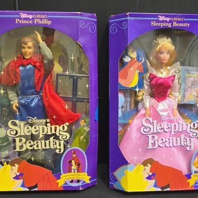 1991 Disney's Sleeping Beauty & Prince Phillip Dolls (WH1)