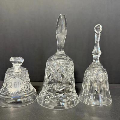 3 Cut Crystal Bells – Includes Signed Waterford Bell