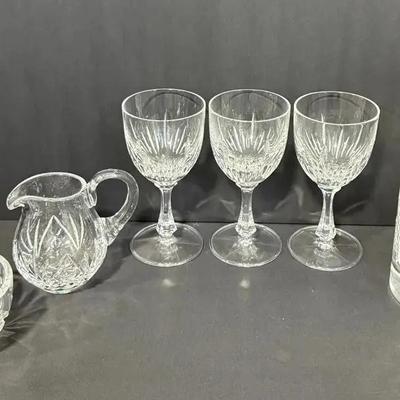 6-Piece Fine Crystal Collection – Gorham Wine Glasses, Galway Cream & Sugar, and Rogaska Tumbler