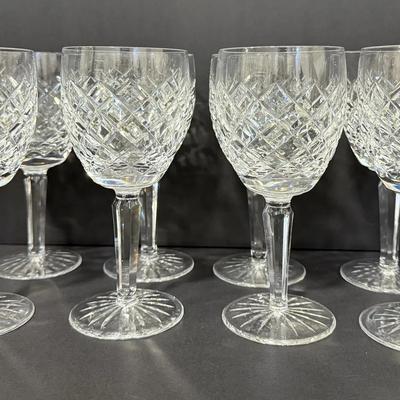 Set of 8 Authentic Waterford Crystal Goblets – Classic Lismore Pattern