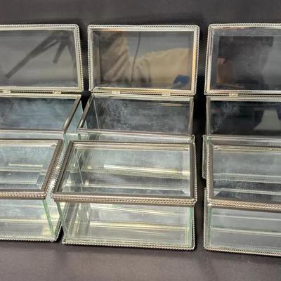 6 Sheridan Glass & Silver-Tone Trinket Boxes – Non-Tarnish Display Boxes 