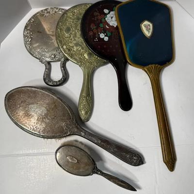 Vanity Mirrors & Brushes – Ornate Silver & Enamel Styles