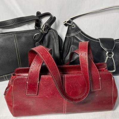 Trio of Quality Leather Handbags – Fossil, Anne Klein, and AmeriLeather 