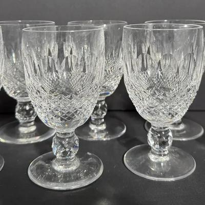 Set of 8 Waterford Crystal Goblets – Cut Glass, Signed