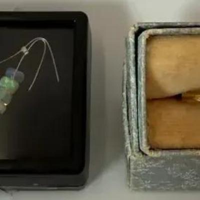 10K Gold Baby Ring with Vintage Box & 5.00 cts Ethiopian Fire Opal Bead Baby Bracelet