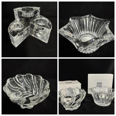 Orrefors & Mikasa Crystal Candleholders and Vases Collection