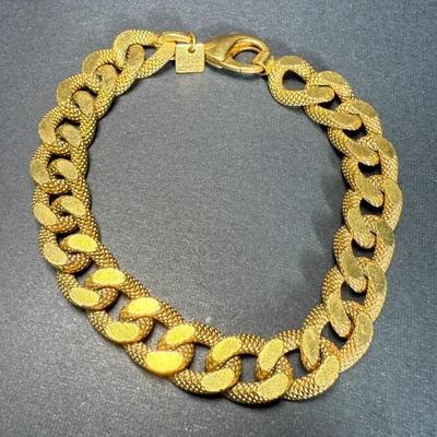 Borgia Designer Textured Gold-Tone Chain Bracelet