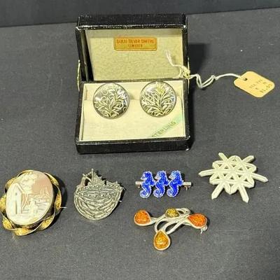 Jewelry Lot – Sterling Silver Sakai Earrings, Brooches & Pins, Mixed Designs
