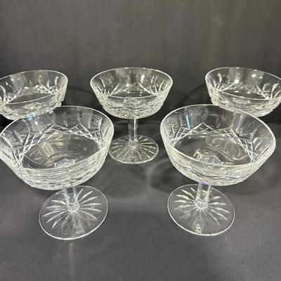 Waterford Crystal Coupe Dessert/Champagne Glasses – Set of 5 (4.5”)