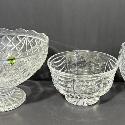 3 Signed Crystal Bowls – Waterford, Tiffany & Co., and Lenox