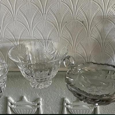 Cut Crystal Vases, Trinket Dishes & Other