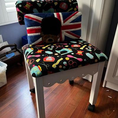 Cute Sewing Chair On Wheels