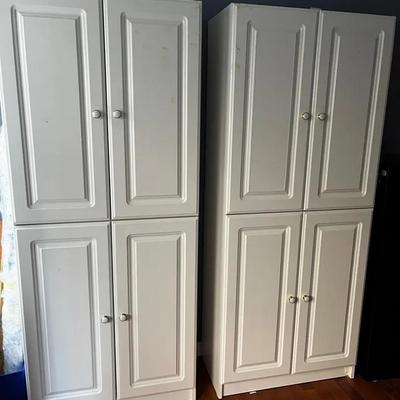 2 Large Craft Cabinets With Shelves & Supplies Included