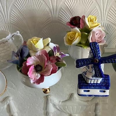 Small Porcelain Floral Figurines & More