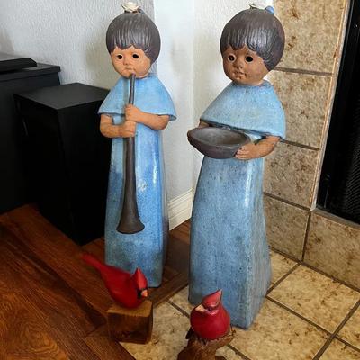 2 24” Tall Stoneware Girls